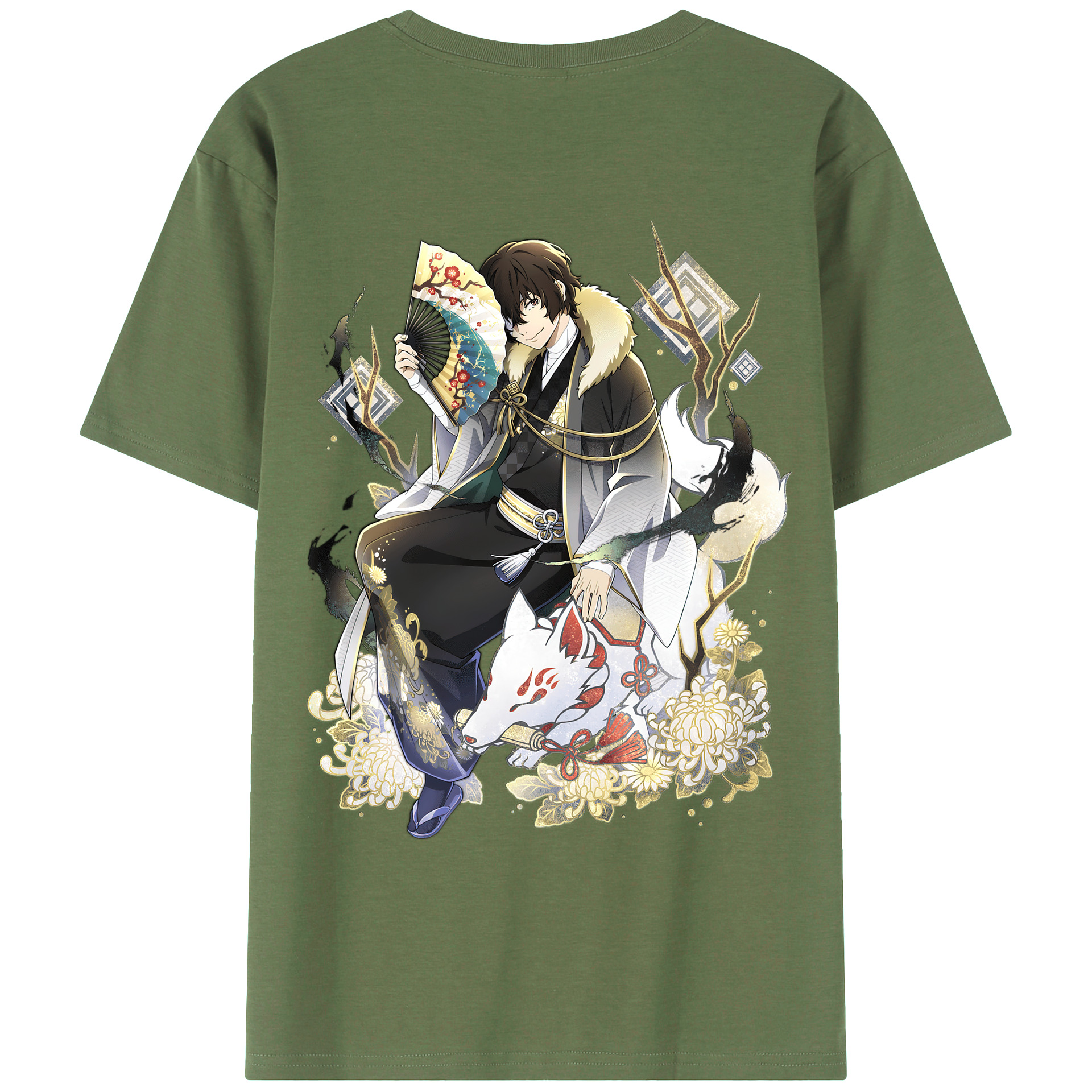 文豪ストレイドッグス Bungo Stray Dogs 綿100％ メンズ半袖Tシャツ（バックプリント） 通気性